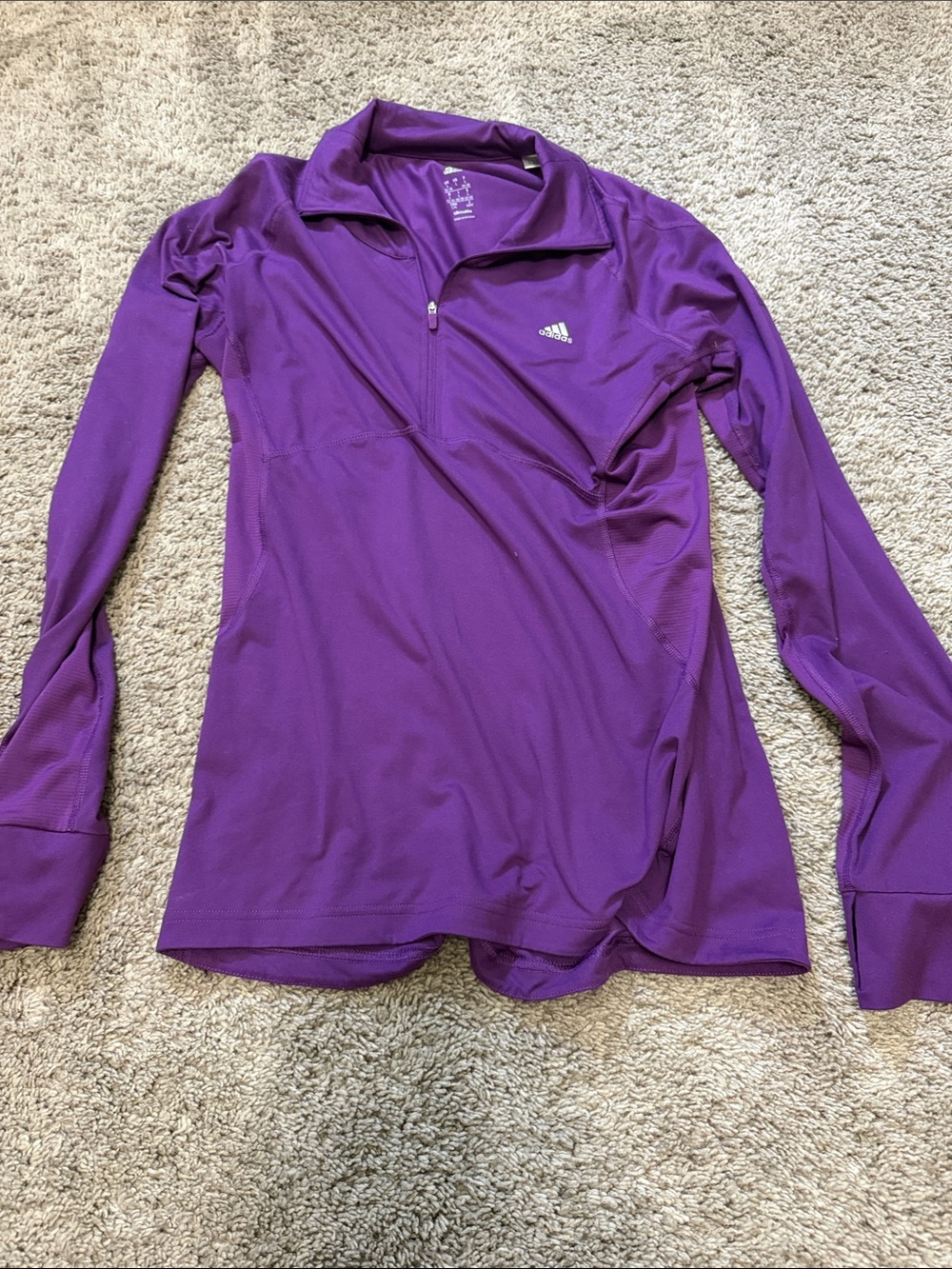 adidas Purple Half-Zip Performance Pullover